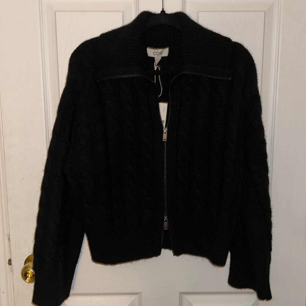 COS zip up knit sweater